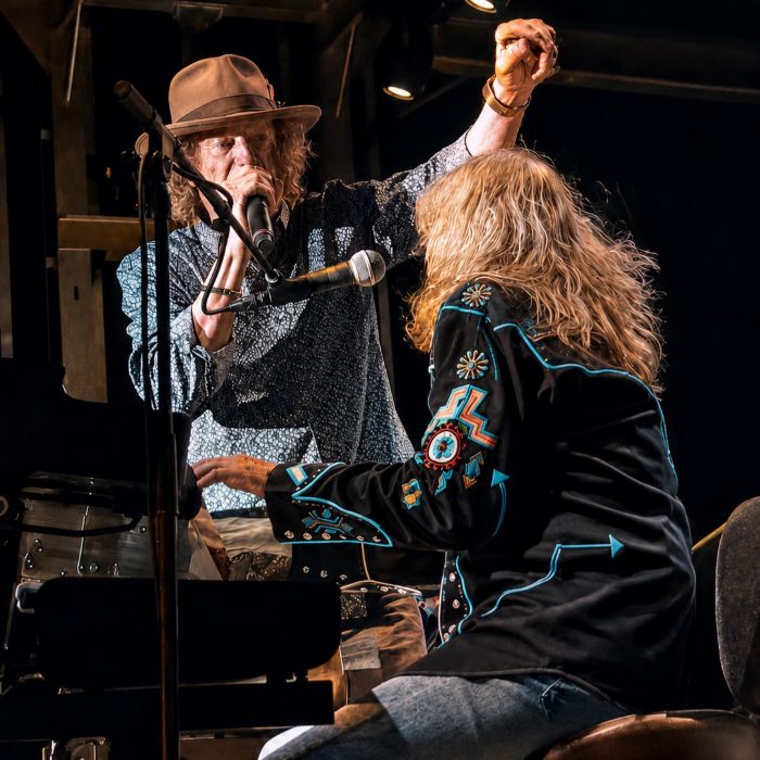 Eddie Stone and Jimmy Hall performing together on stage